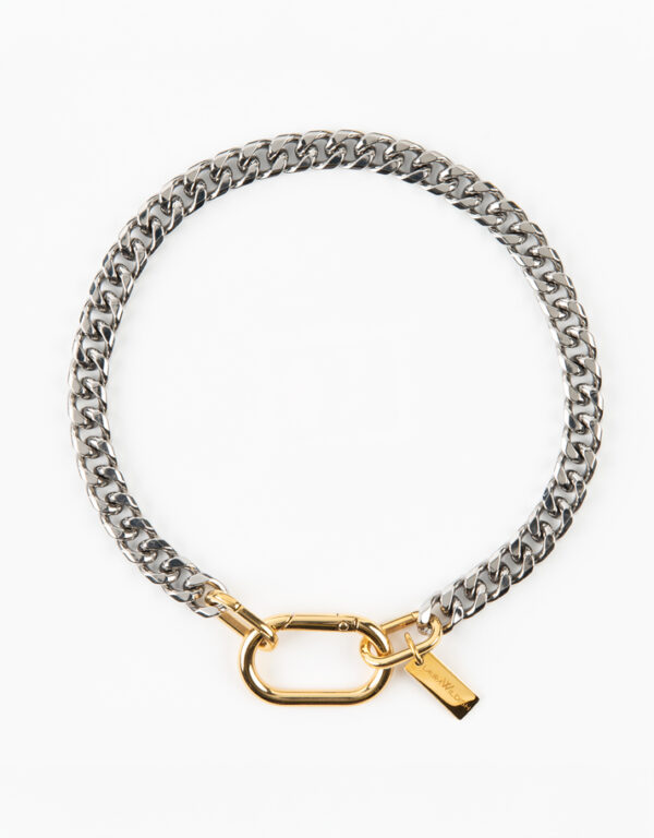 ALL EYES ON YOU WATERPROOF SILVER & GOLD CURB CHAIN NECKLACE