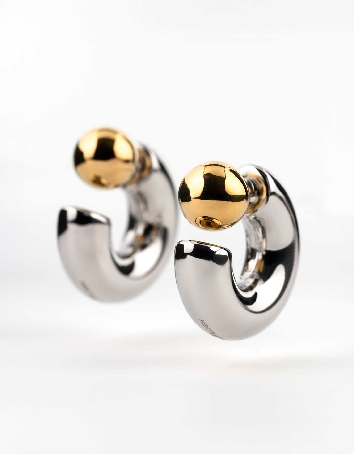 ALL EYES ON YOU LUXURY WATERPROOF SILVER & GOLD EARRINGS - Image 3
